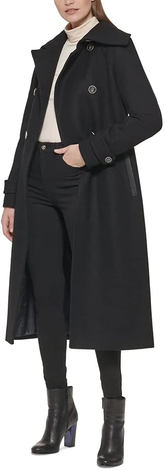 Kenneth Cole New York Womenâ€™s Double Breasted Luxury Wool-Blend Full Length Maxi Coat