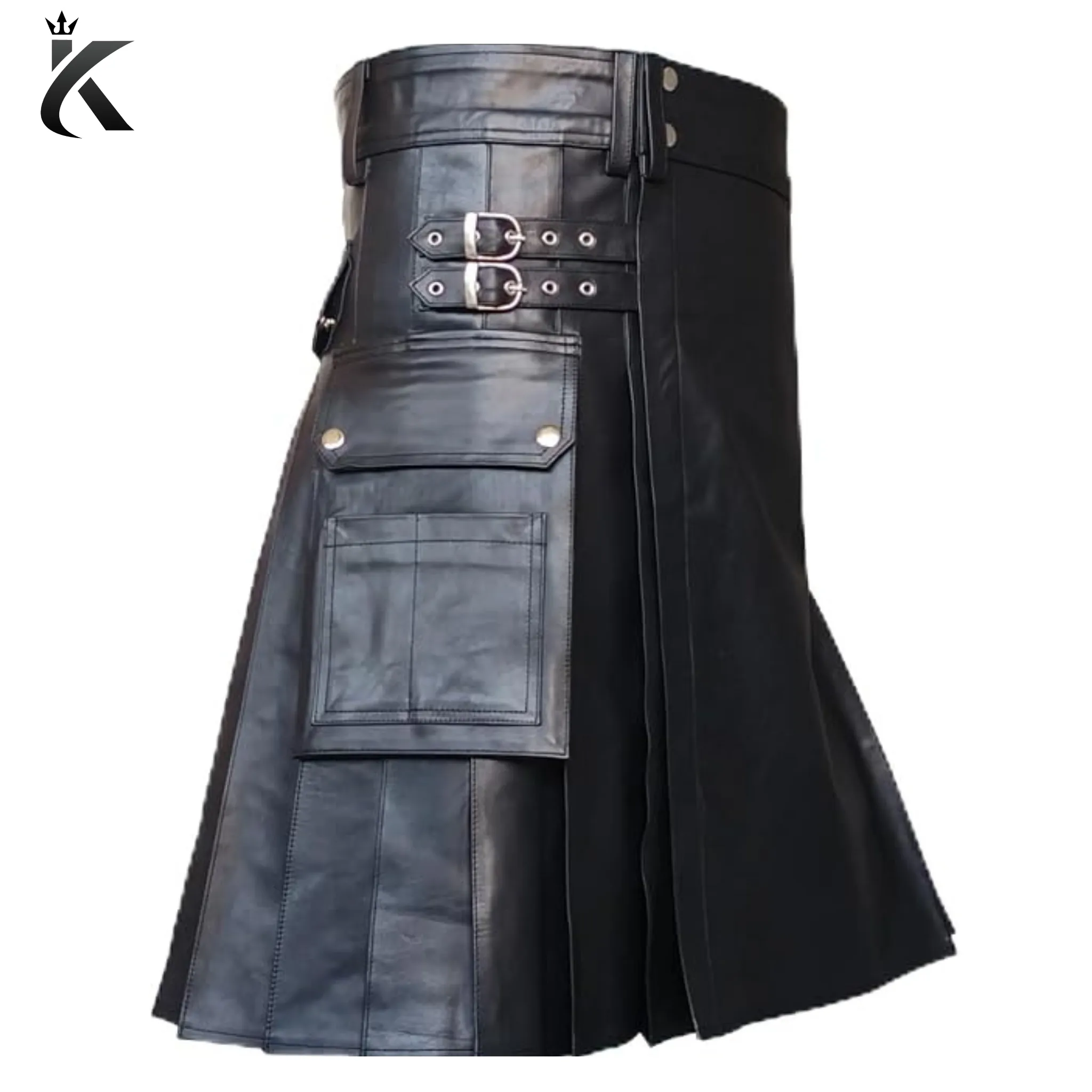 Leather Utility Kilt Scottish Warrior Traditional Highland Kilt for Men  - Made to order