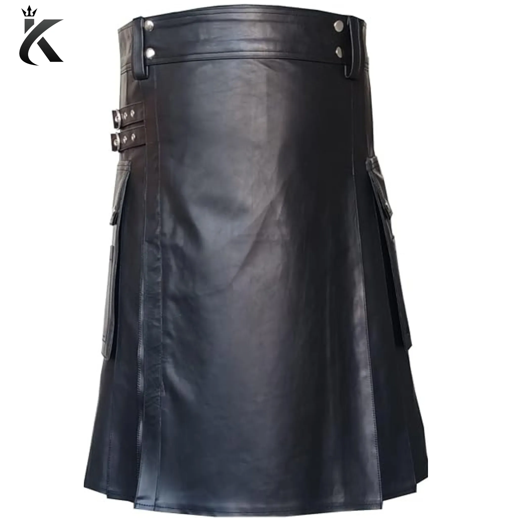 Leather Utility Kilt Scottish Warrior Traditional Highland Kilt for Men  - Made to order