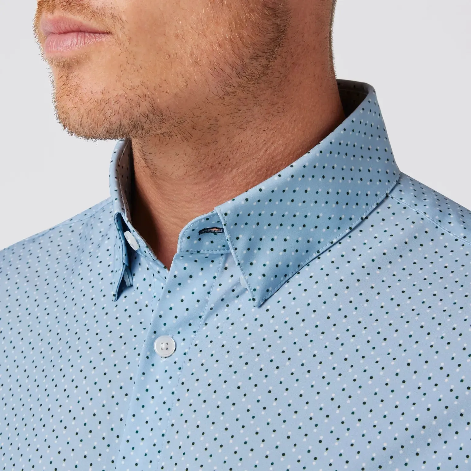 Leeward Dress Shirt in Steel Blue Multi Dot by Mizzen Main