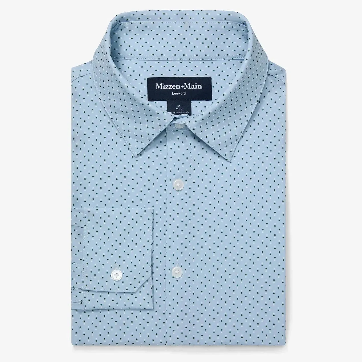 Leeward Dress Shirt in Steel Blue Multi Dot by Mizzen Main