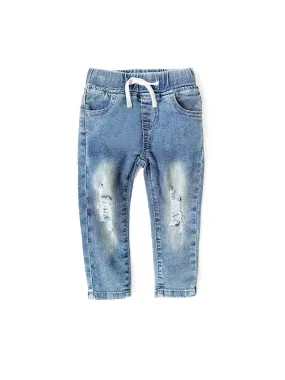 Light Wash Distressed Denim