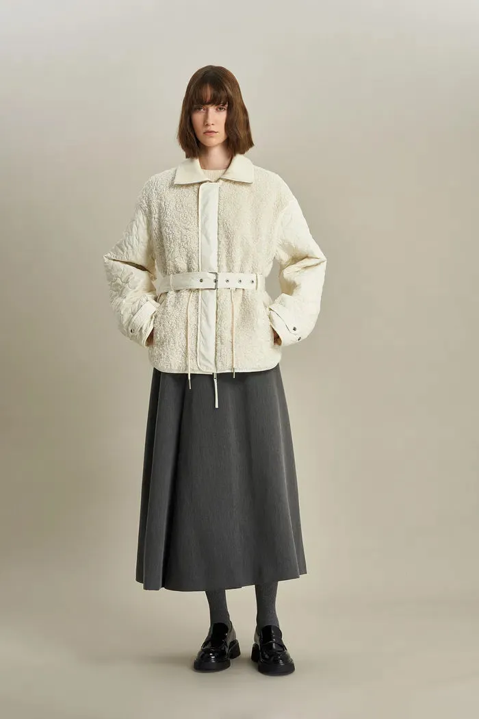 Lizzie Quilted Jacket in Faux Shearling