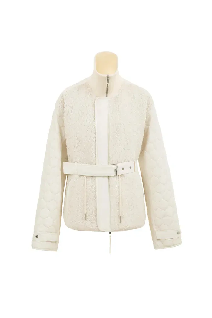 Lizzie Quilted Jacket in Faux Shearling