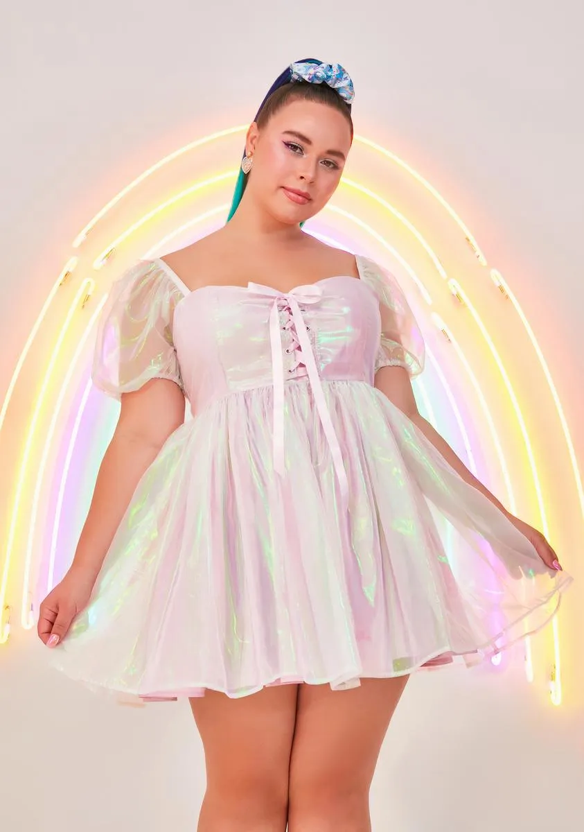 Luxe Fairy Princess Iridescent Babydoll Dress