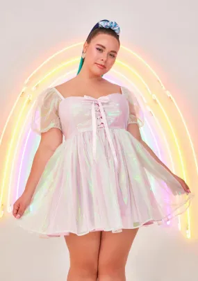 Luxe Fairy Princess Iridescent Babydoll Dress