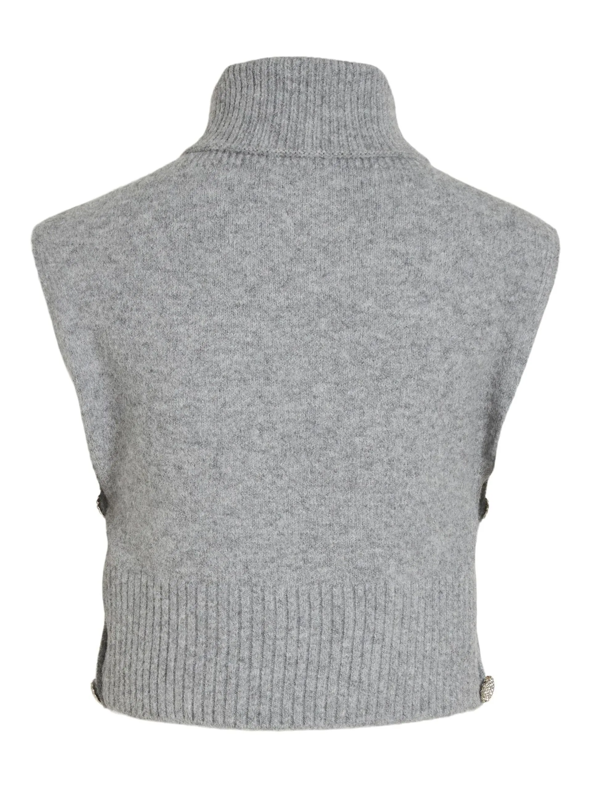 Lyra Knitted Sleeveless Top (Light Grey Melange)