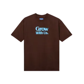 Market Grow With Us T-Shirt - Brown