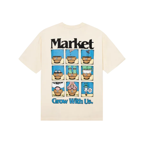 Market Grow With Us T-Shirt - Ecru