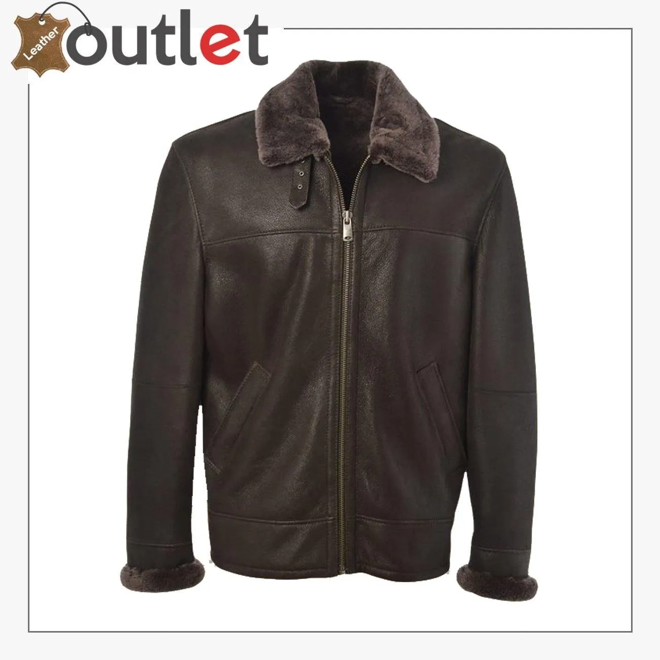 Men Black Shearling Leather Jacket