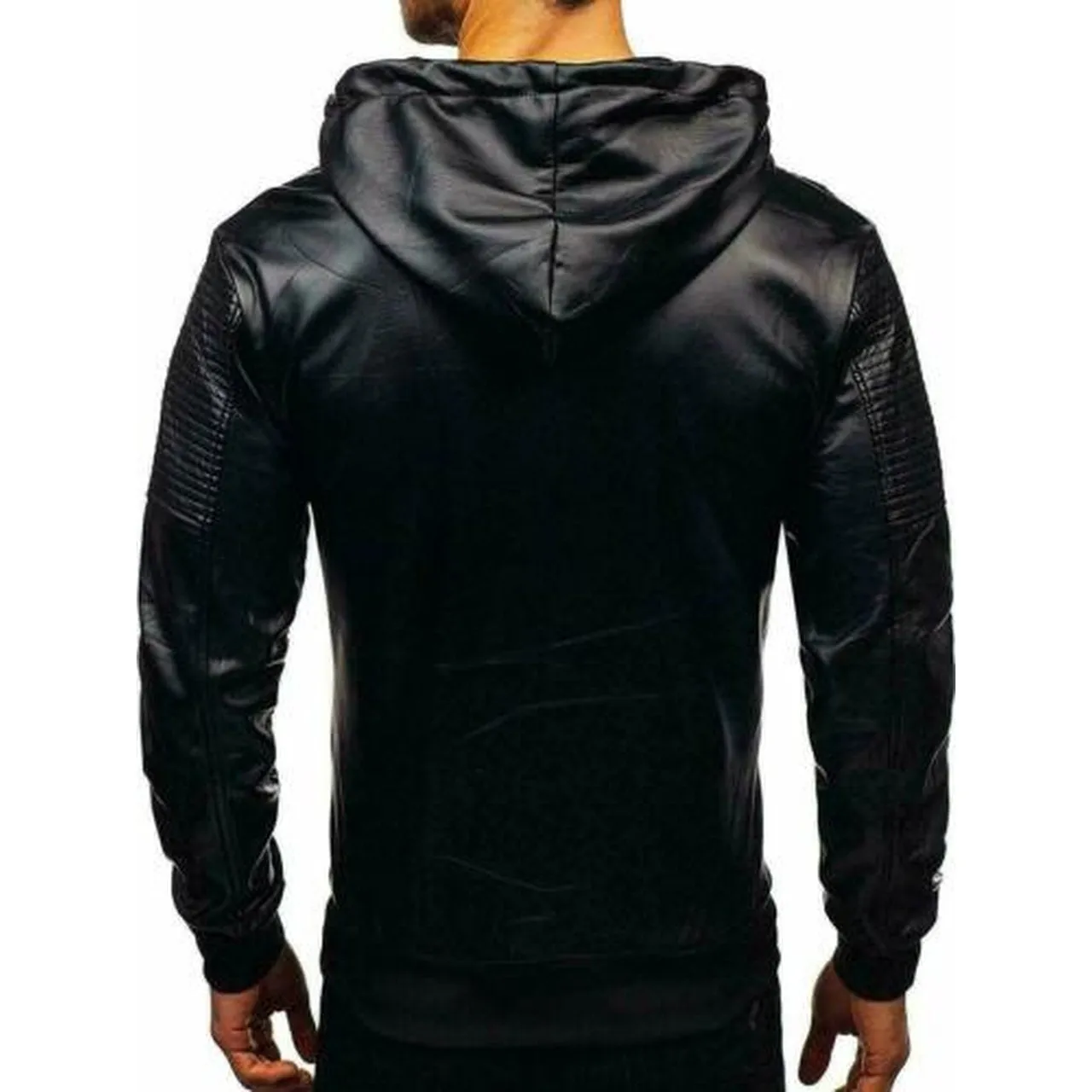 Men's Hooded Fashion Lambskin Leather Jacket