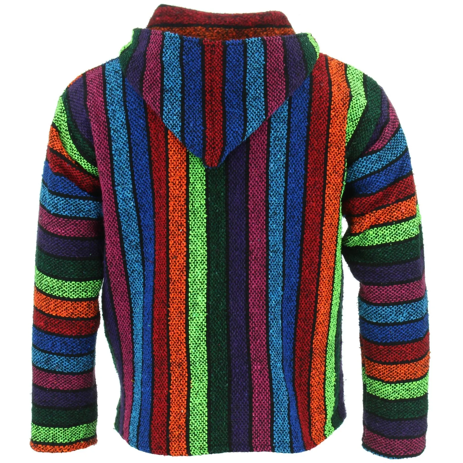 Mexican Baja Jerga Zip Hoody Jacket - Rainbow