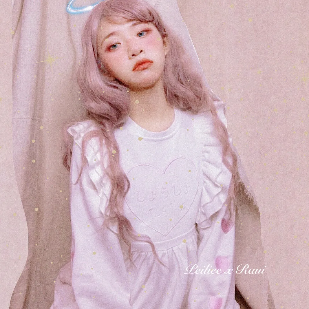 [Mid Season SALE] When Cotton Candy Met Peach Mousse Long Sleeve babydoll dress