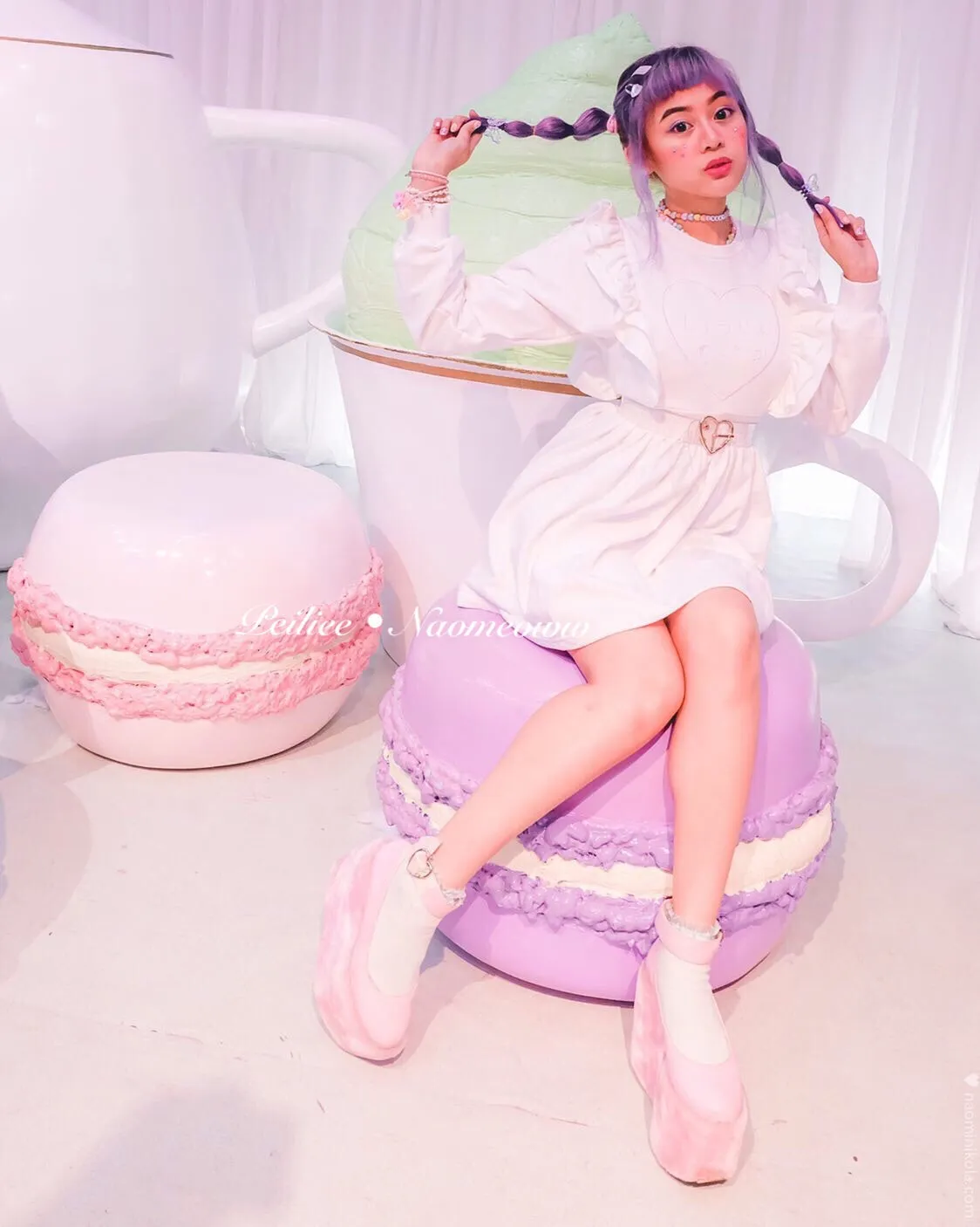 [Mid Season SALE] When Cotton Candy Met Peach Mousse Long Sleeve babydoll dress