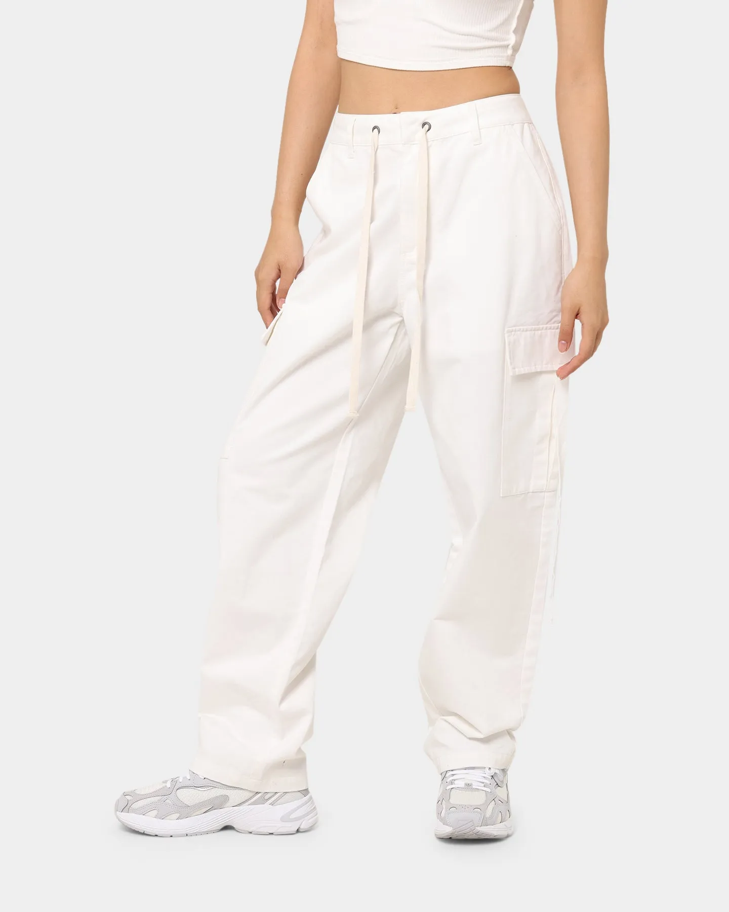 MNML Women's Baggy Cargo Pants Off White