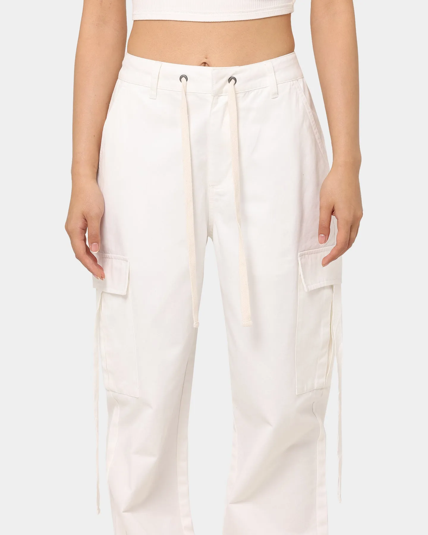 MNML Women's Baggy Cargo Pants Off White