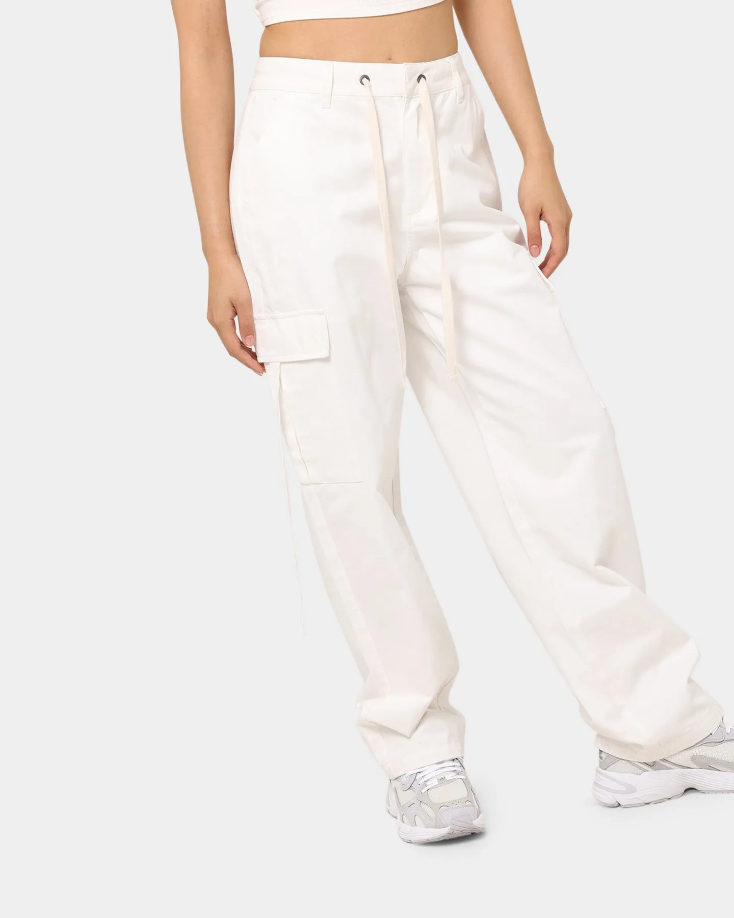 MNML Women's Baggy Cargo Pants Off White