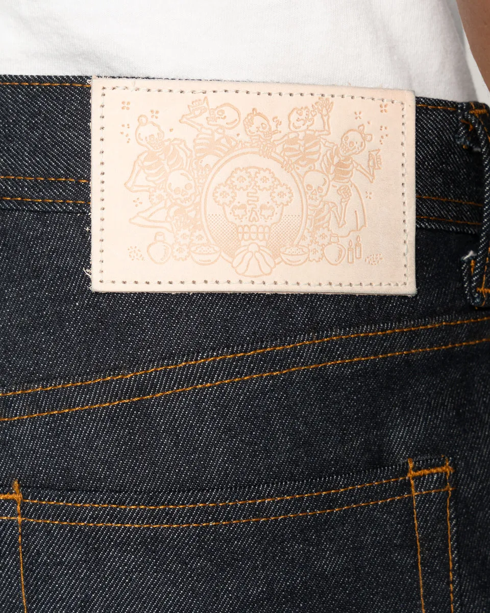 Naked & Famous Denim Weird Guy Regular Tapered Mens Jeans - Dia De Los Muertos Selvedge