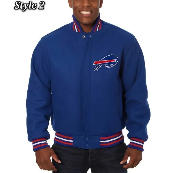 NFL Buffalo Bills Royal Varsity Wool Jacket For Men and Women