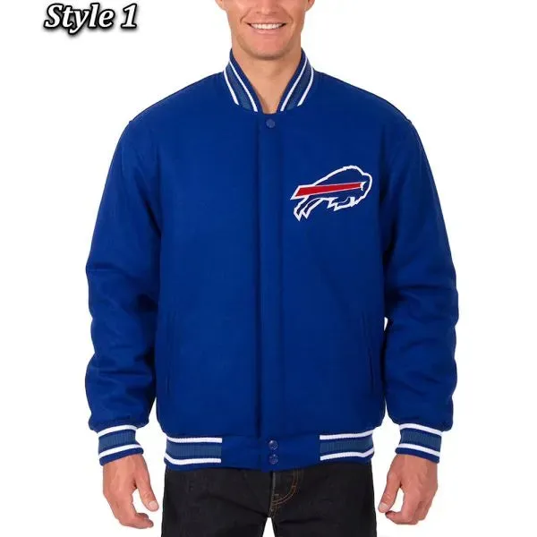 NFL Buffalo Bills Royal Varsity Wool Jacket For Men and Women