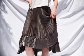 NINA ASYMMETRIC PLEATED SKIRT