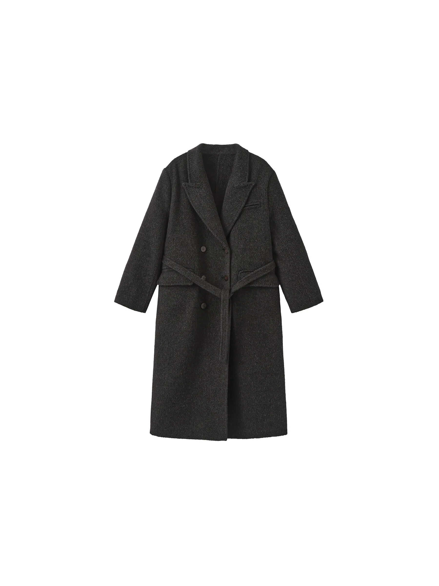 ONE BY CUBIC Straight Wool Blend Long Coat