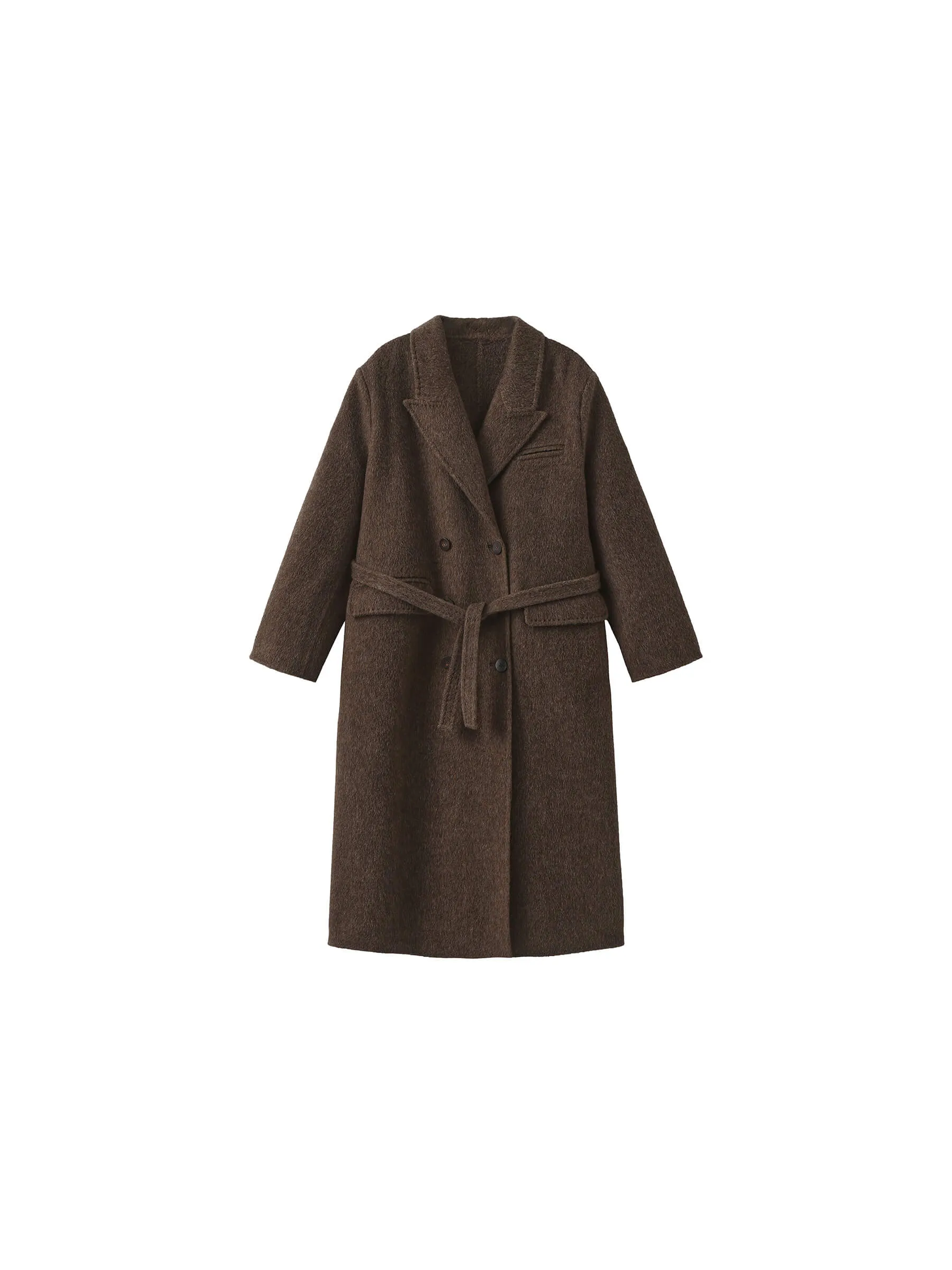 ONE BY CUBIC Straight Wool Blend Long Coat