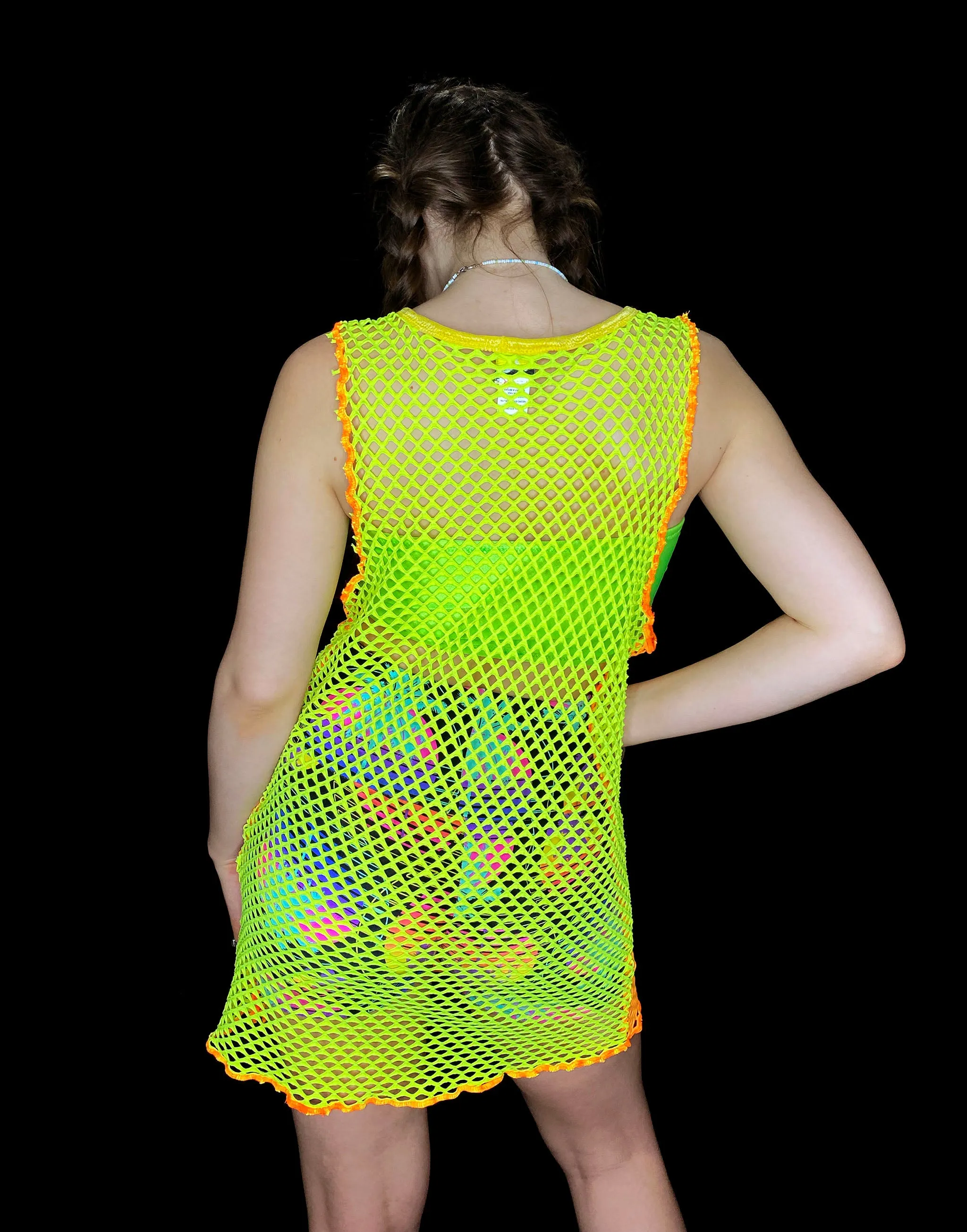 Orange & Yellow Fishnet Tank