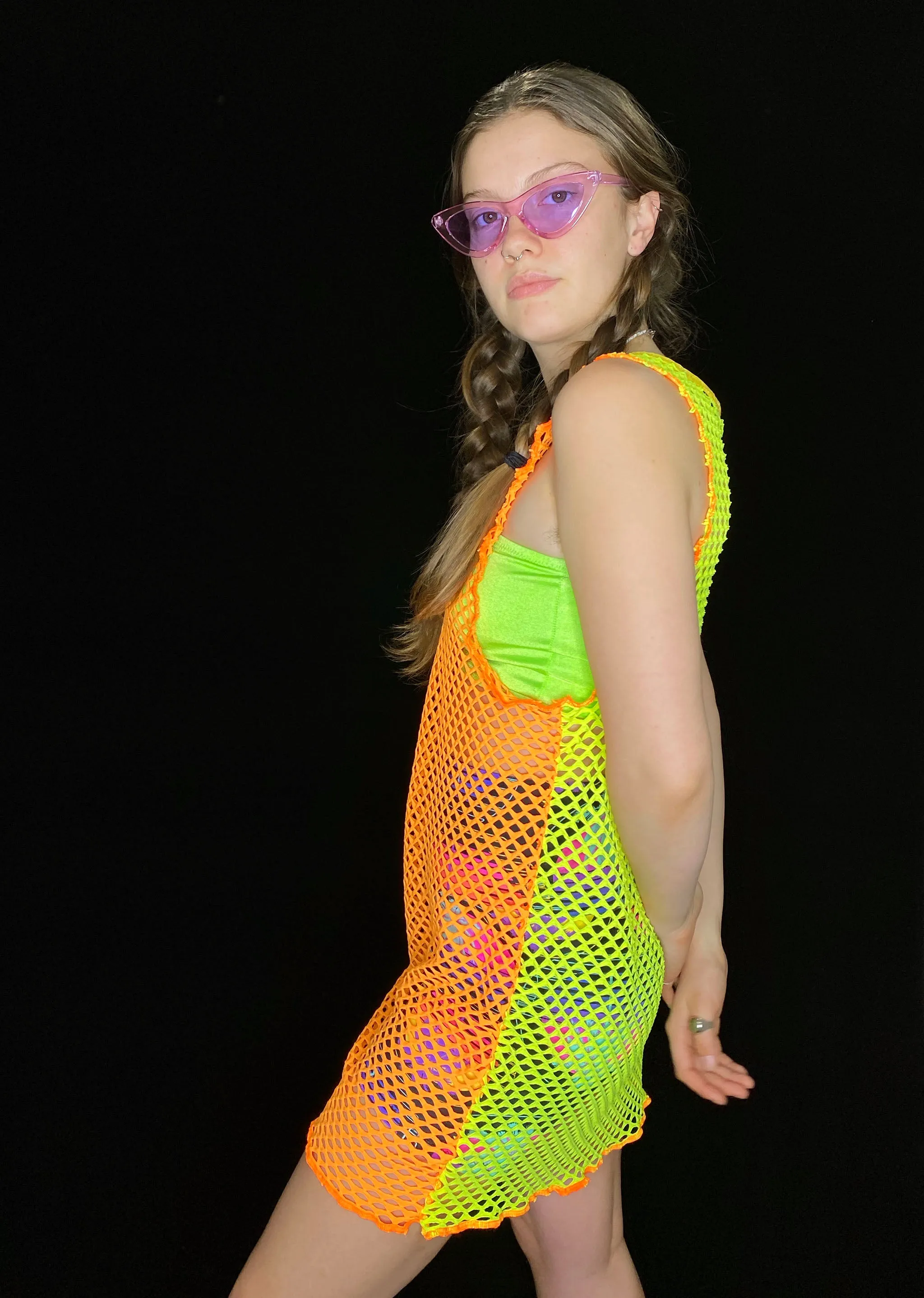 Orange & Yellow Fishnet Tank