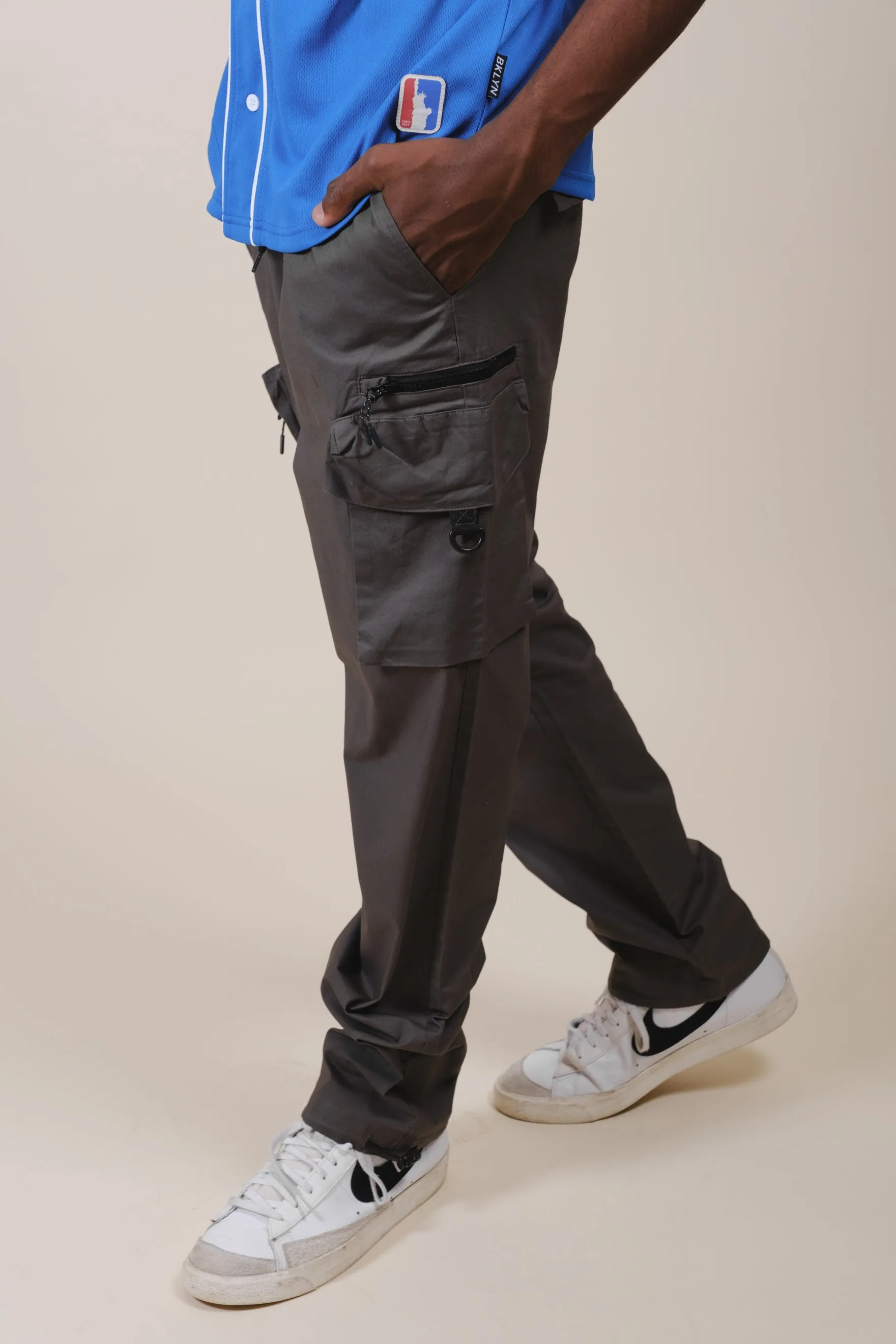 Poplin Zip Cargo Pocket Pant