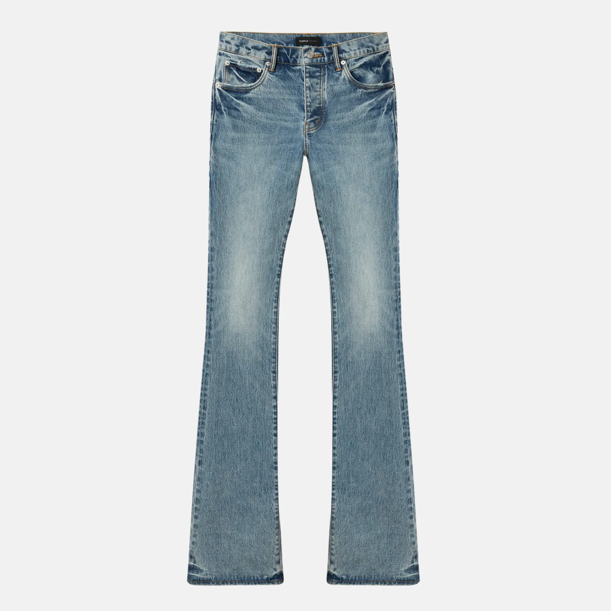 Purple Brand Super Stack Flare Powdered Woad Jeans