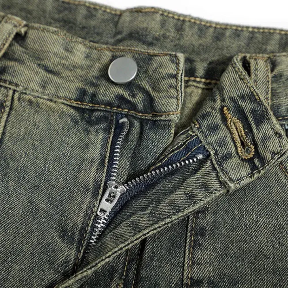 Retro Patch Denim Pants