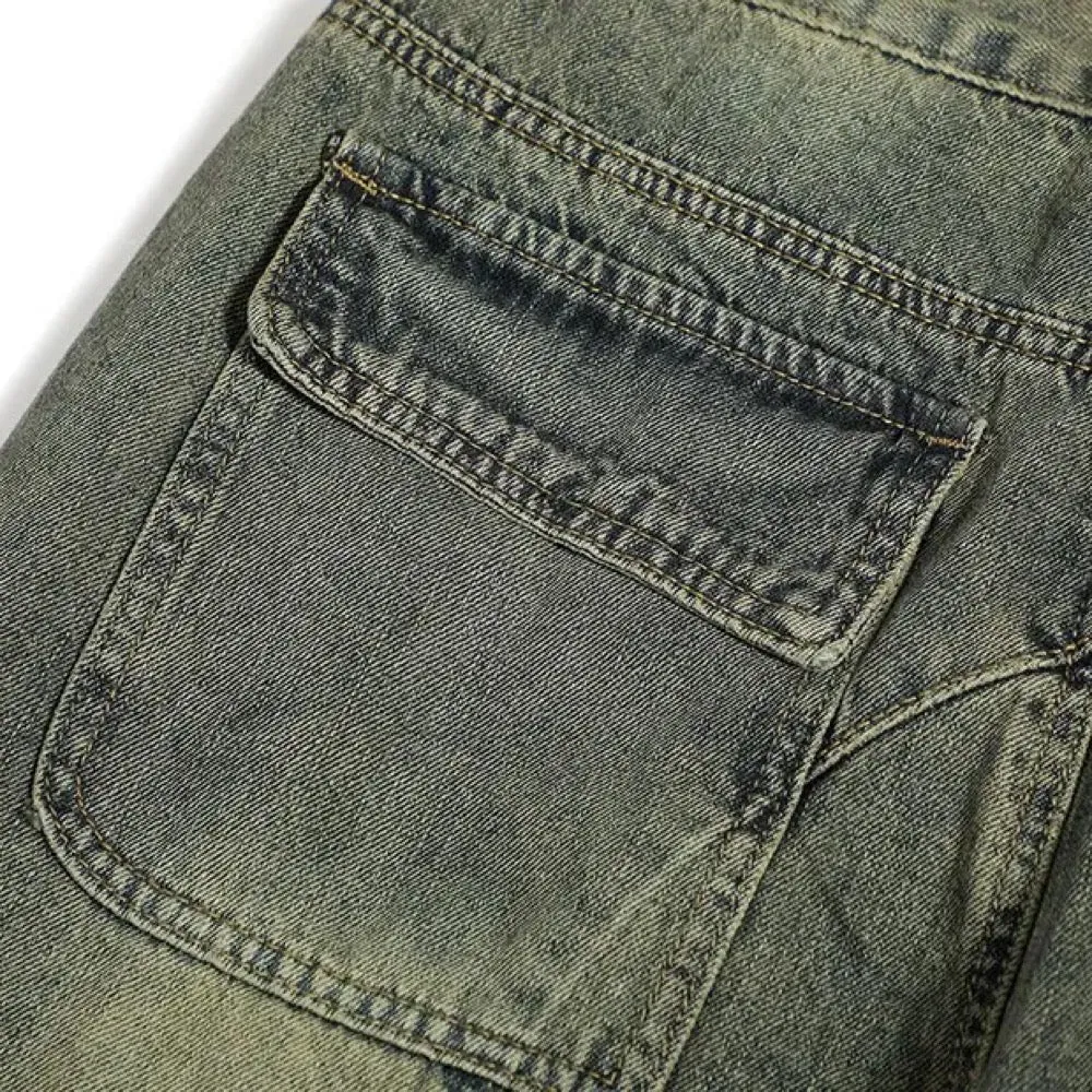 Retro Patch Denim Pants