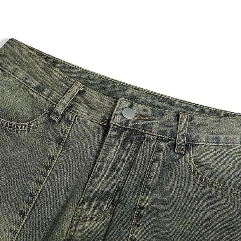 Retro Patch Denim Pants