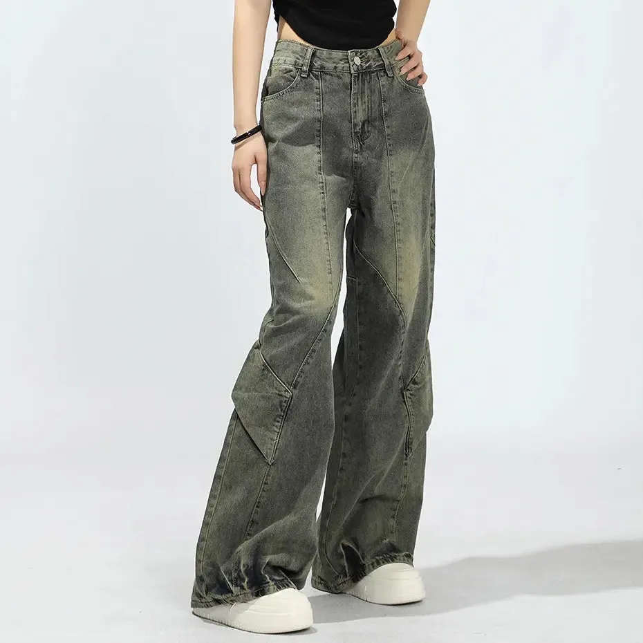 Retro Patch Denim Pants