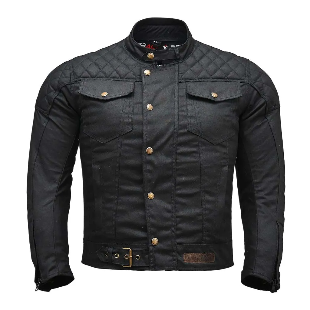 RIDERACT® Stellar Waxed Cotton Textile Waterproof Motorcycle Jackets