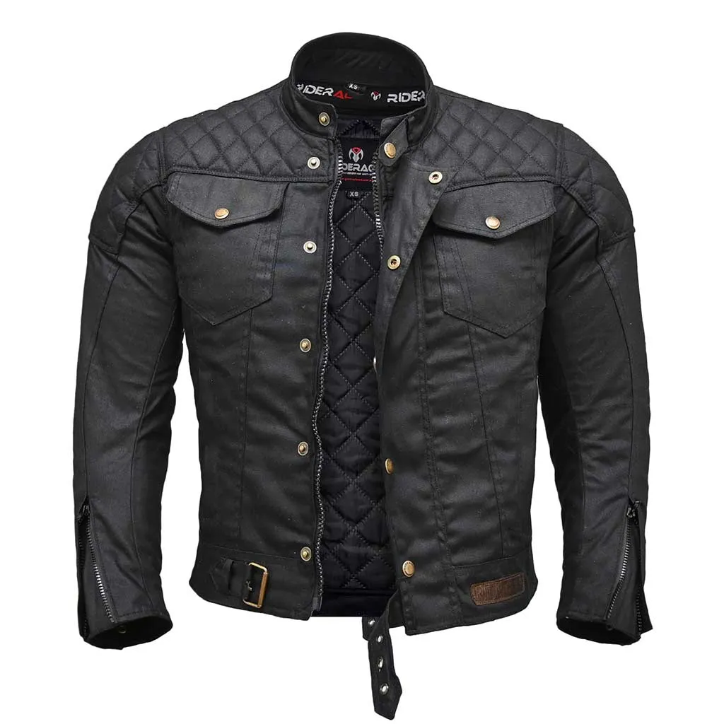 RIDERACT® Stellar Waxed Cotton Textile Waterproof Motorcycle Jackets