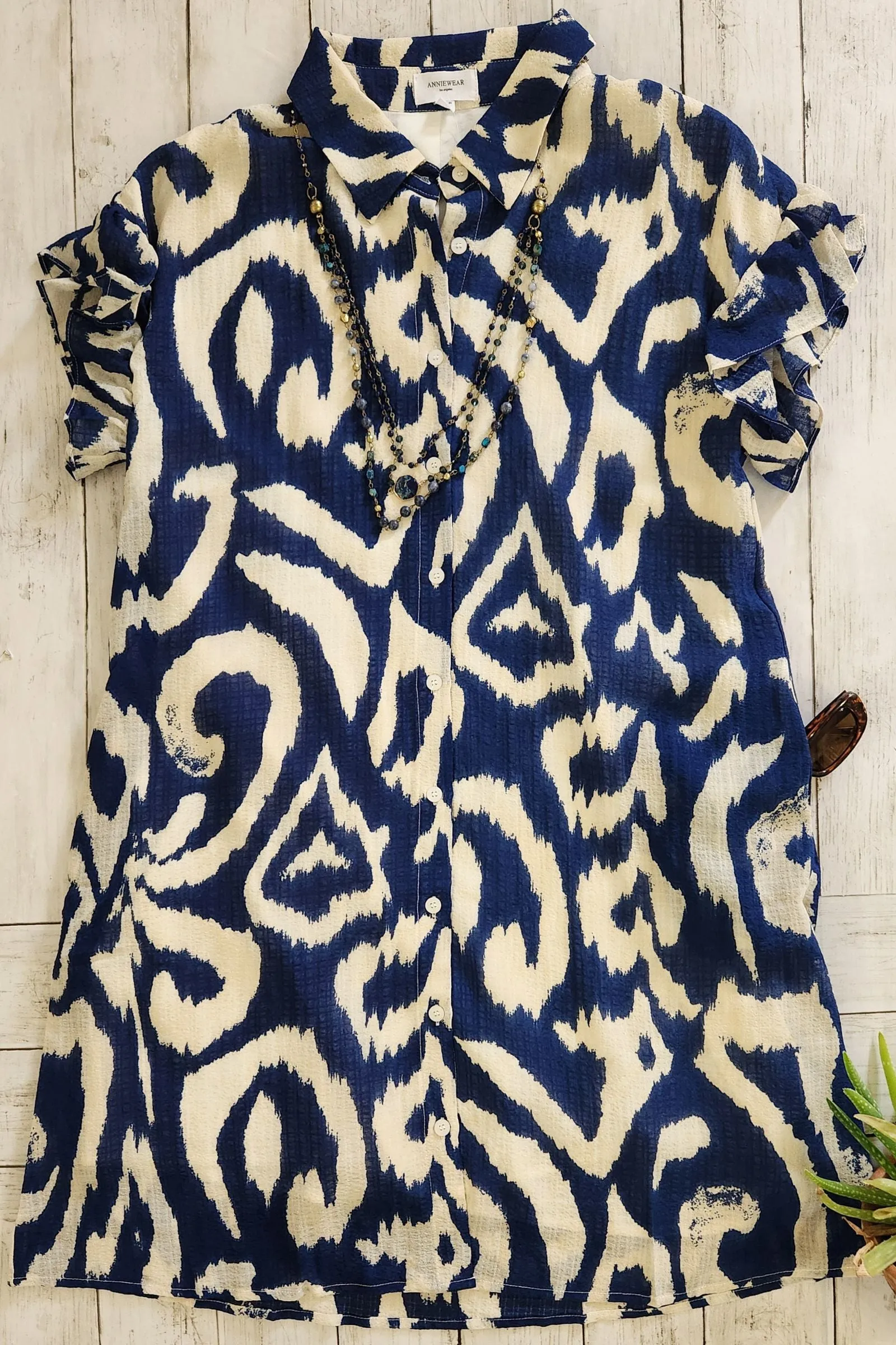 Royal Abstract Shirt Dress