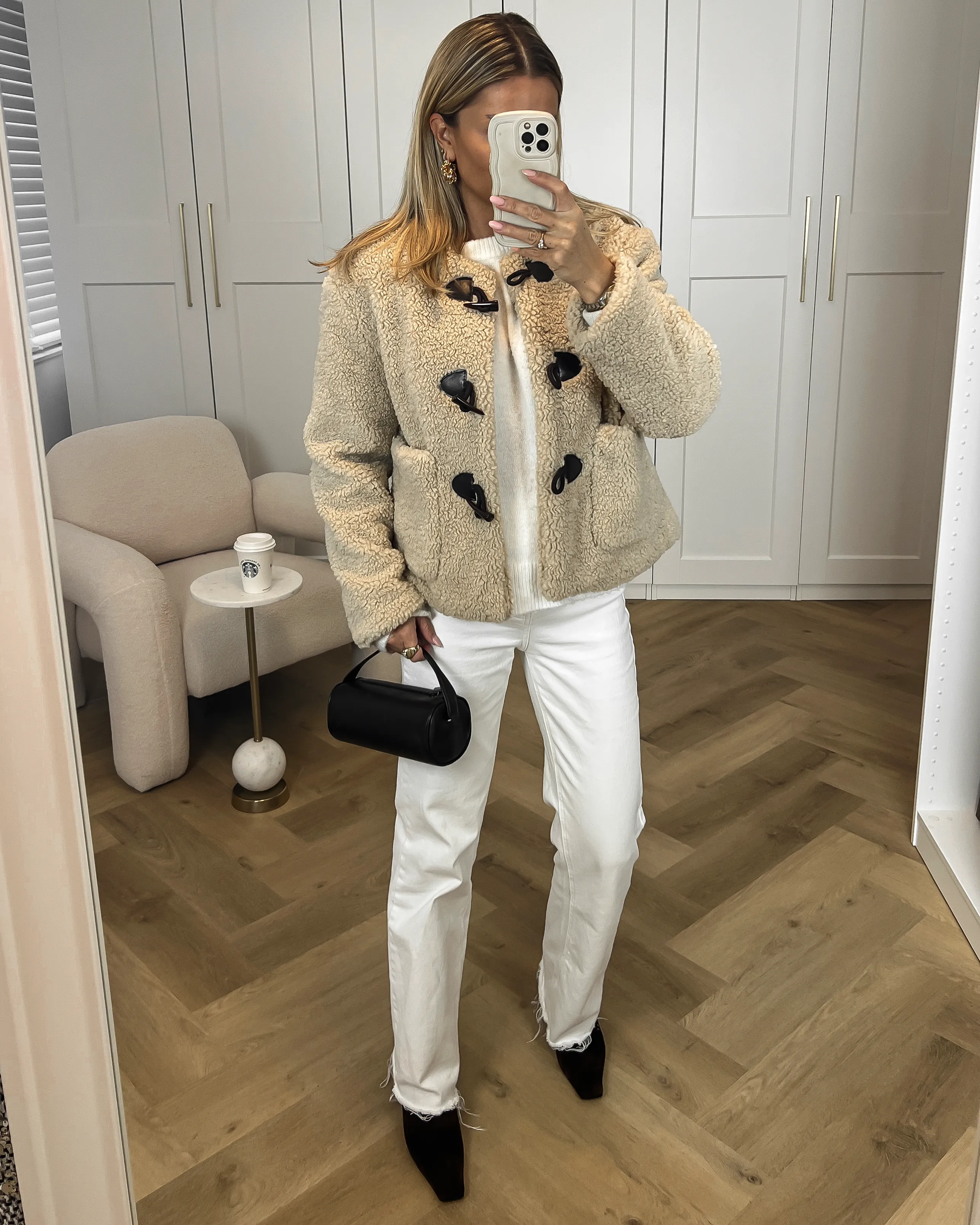 SADIE - Shearling Jacket in Beige