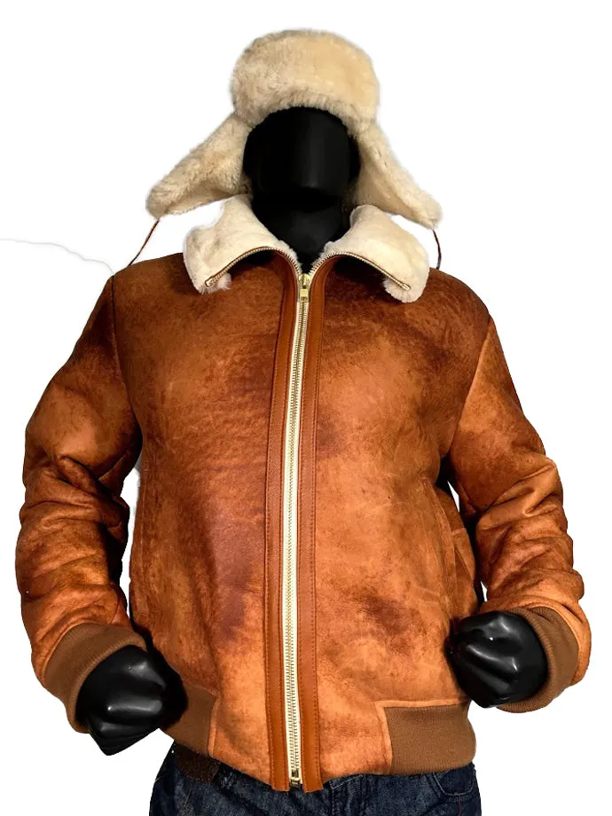 Sheepskin Shearling Bomber Jacket Style #5500