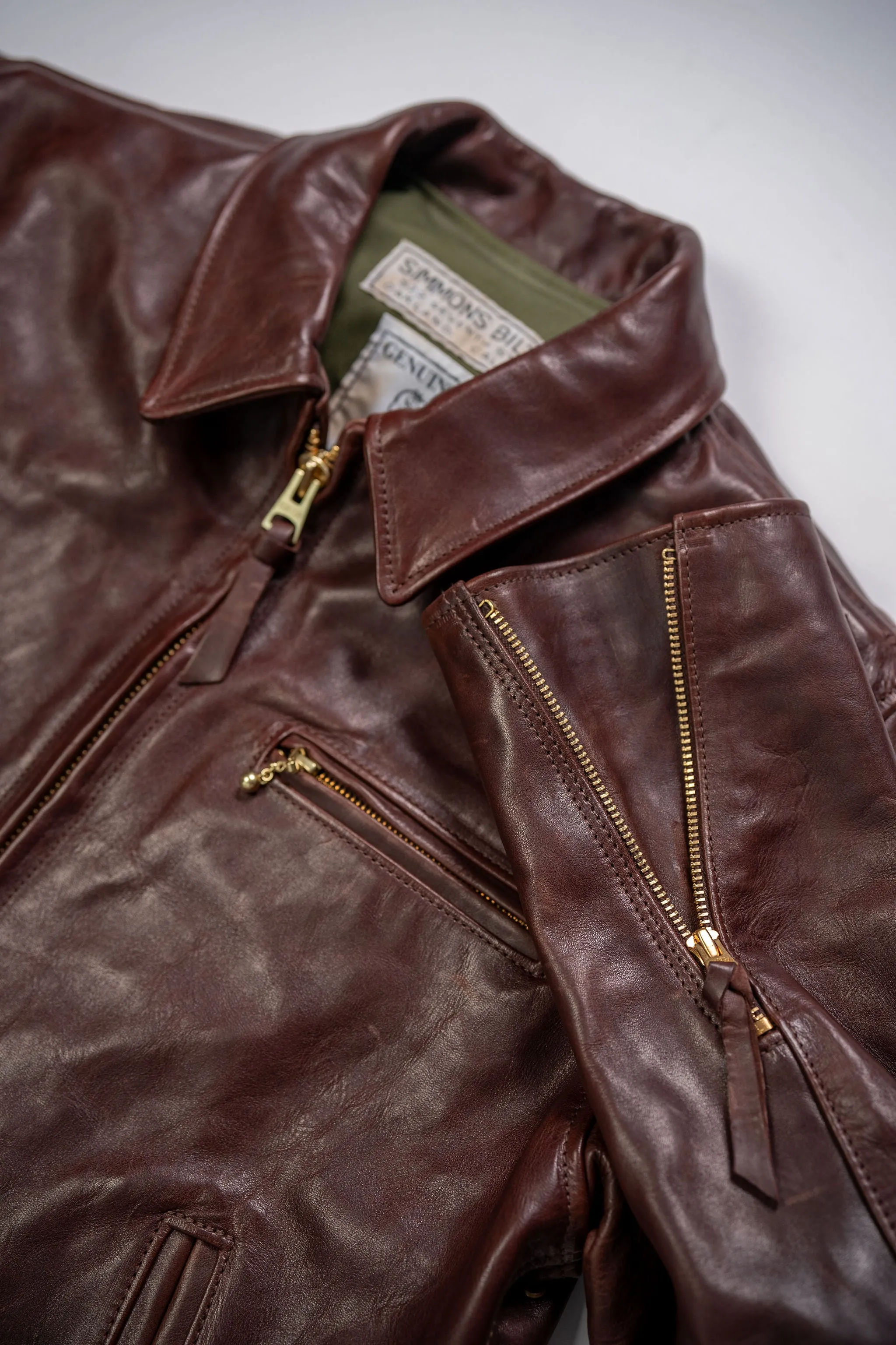 Simmons Bilt x Franklin & Poe Citywide Jacket - Japanese Brown Horsehide Leather