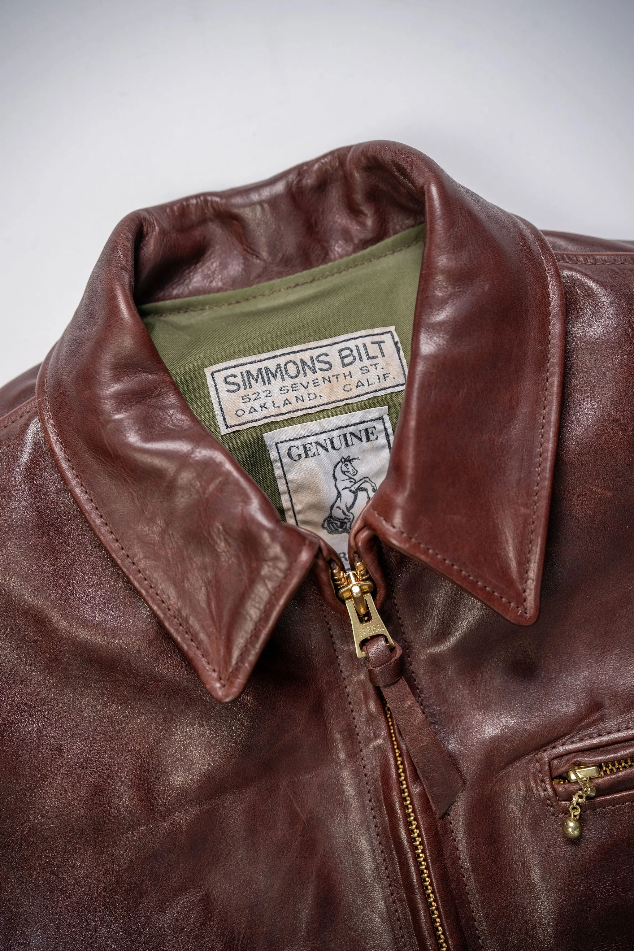 Simmons Bilt x Franklin & Poe Citywide Jacket - Japanese Brown Horsehide Leather