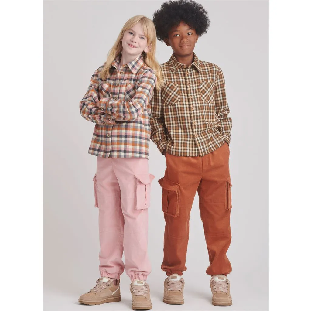 Simplicity Sewing Pattern S9864 Girls' and Boys' Shirt and Cargo Pants