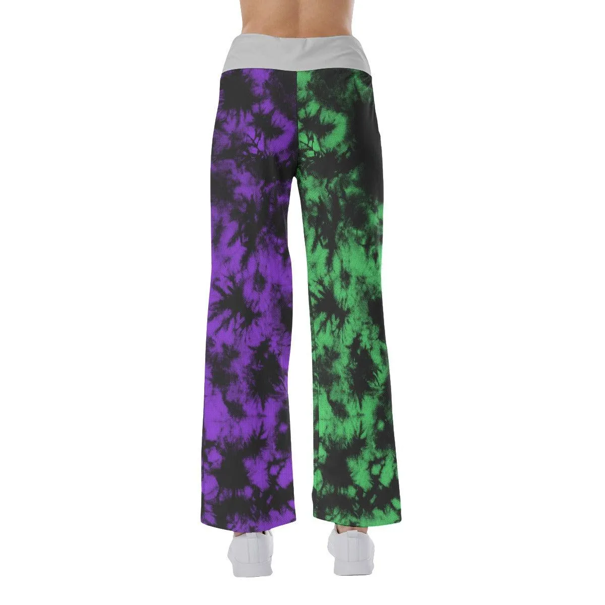 Sweet Dream Half Blue Purple High-waisted Wide Leg Pants