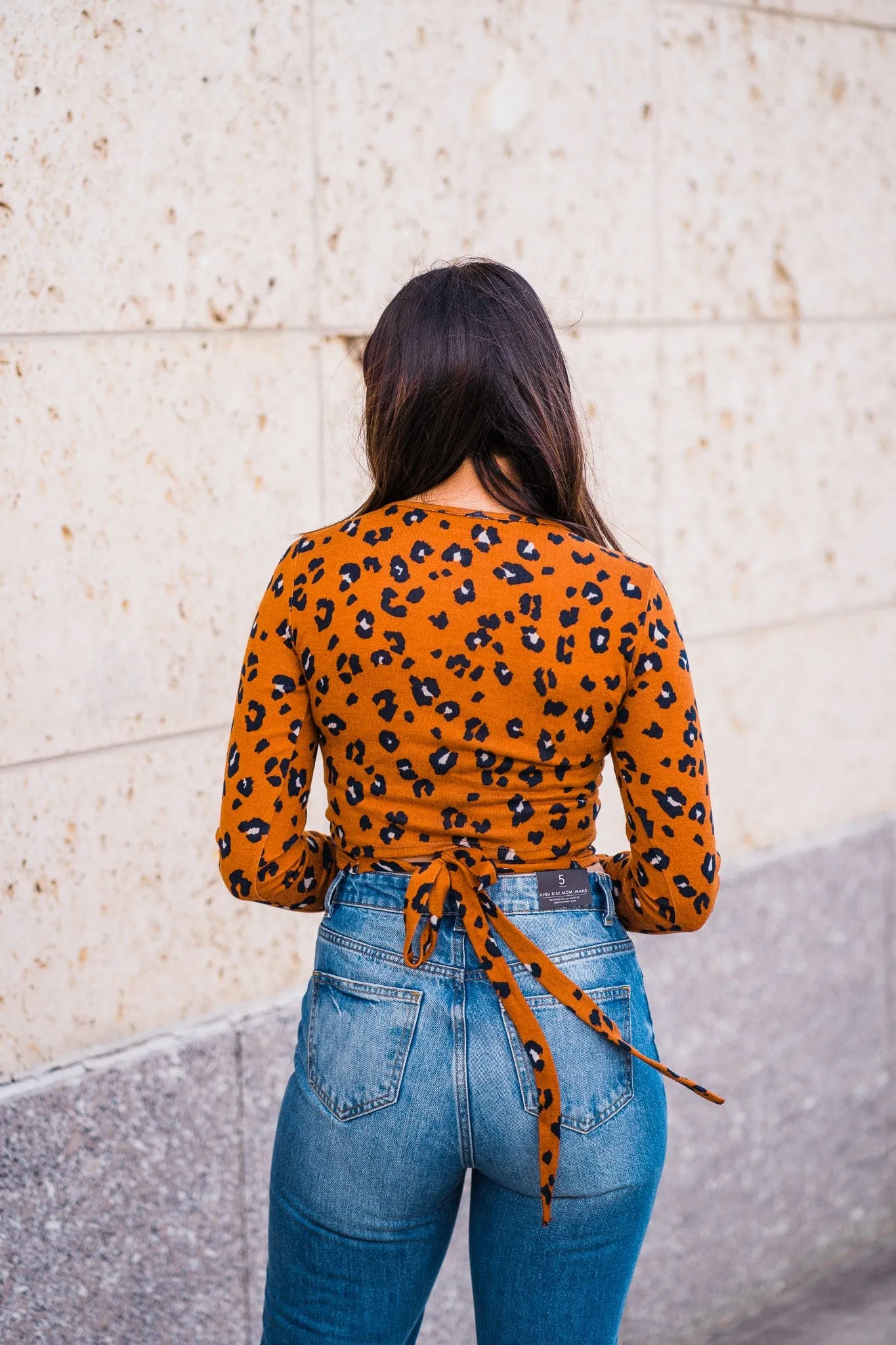 Tammy Leopard Print Wrap Top