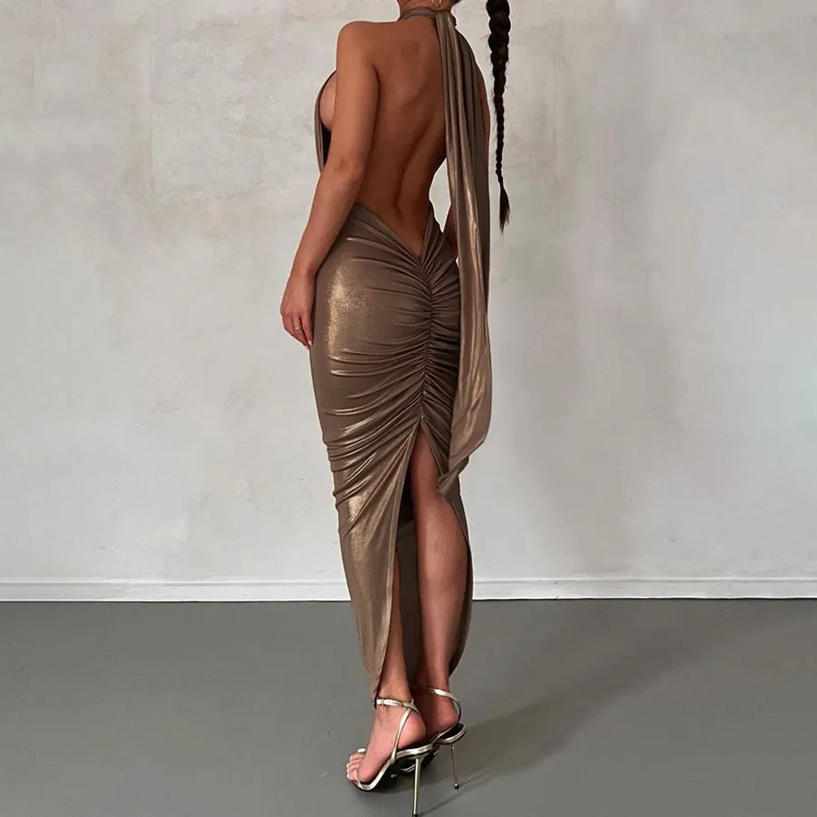 TastyHottie - Grace Backless Back Split Maxi Dress