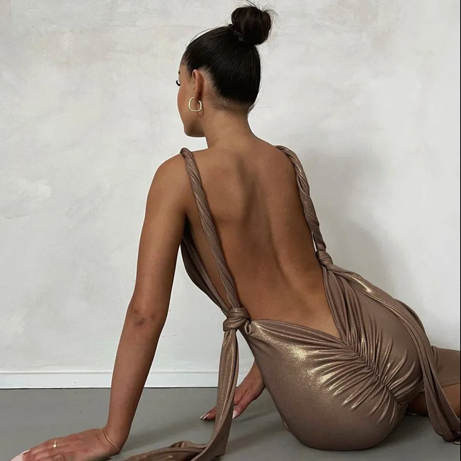 TastyHottie - Grace Backless Back Split Maxi Dress