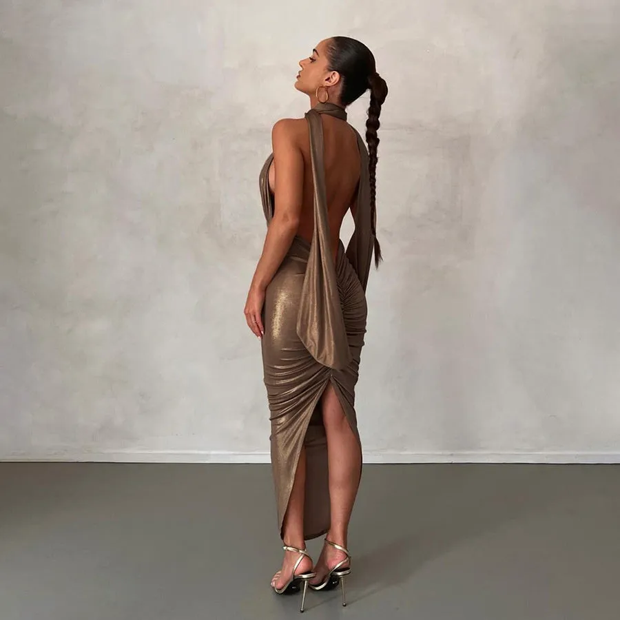 TastyHottie - Grace Backless Back Split Maxi Dress