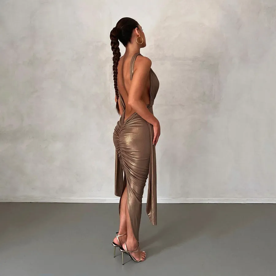 TastyHottie - Grace Backless Back Split Maxi Dress