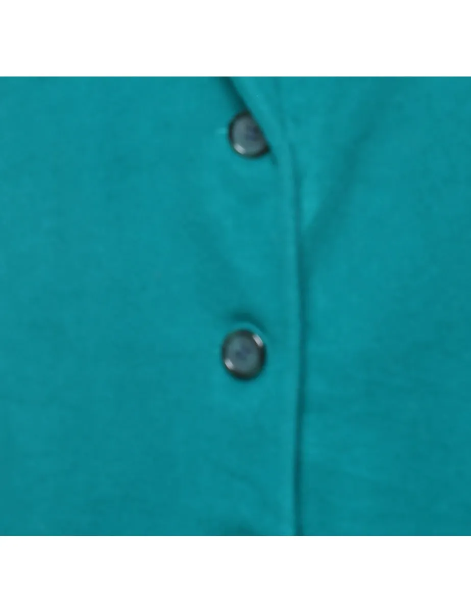 Turquoise Single-Breasted Wool Coat - M